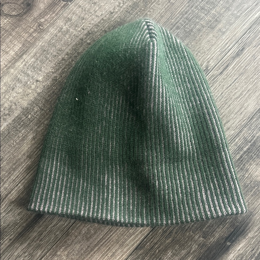 Stylish Green and Gray Striped Beanie